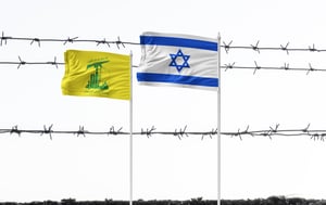 Israel vs. Hezbollah. Illustration.