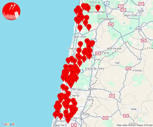 Air raid sirens are sounding in central and Northern Israel