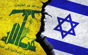 Israel vs. Hezbollah. Illustration.