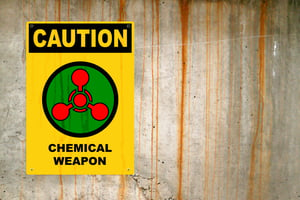 Chemical weapons. Illustration.