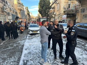 The scene of the fire in Jerusalem