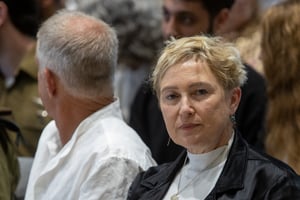 is Haim attends a ceremony in honour of her son Yotam Haim, Samer Talalka and Alon Shamriz, at the President Residence in Jerusalem, April 15, 2024