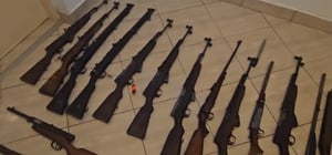 Seized historical weapons.