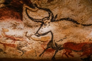 Wall paintings in Lascaux France