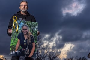 Portrait of Eitan Gonen, father of Romi Gonen who is being held hostage by Hamas terrorists in Gaza, March 7, 2024. 