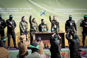 The Hamas propaganda ceremony for the released hostages