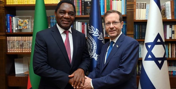 "Extraordinary relations": Herzog met with the president of Zambia
