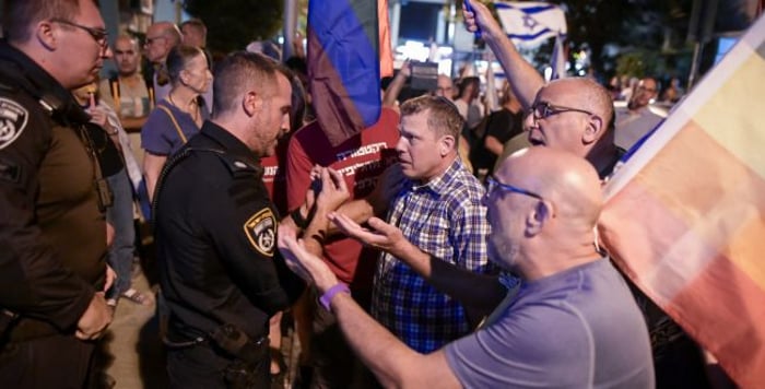 The protesters in Tel Aviv