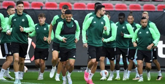 Maccabi Haifa players in the final training session