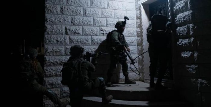 The soldiers in the night activity