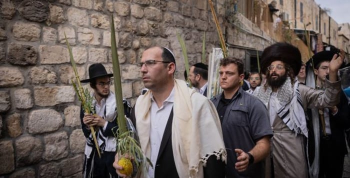 Simcha Rothman at the march today