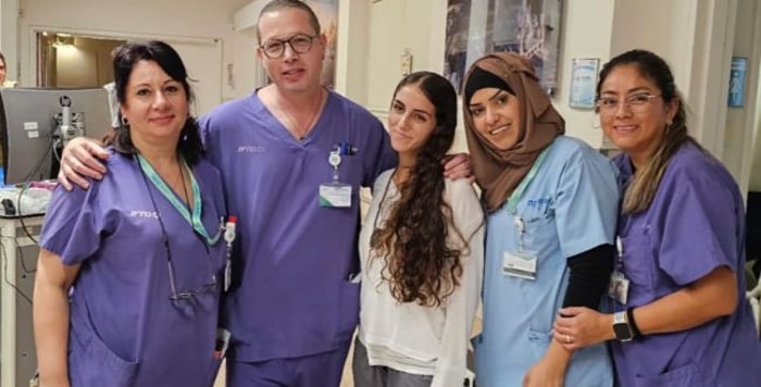 Stav Bachar and the medical team