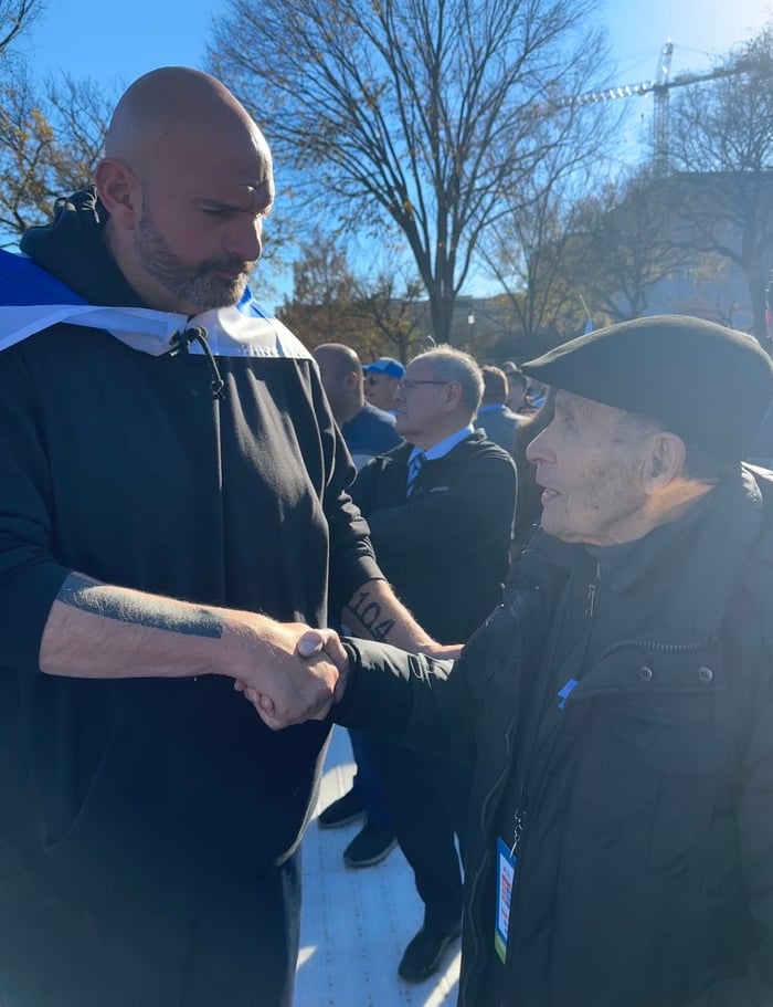 Senator Fetterman at the March for Israel.