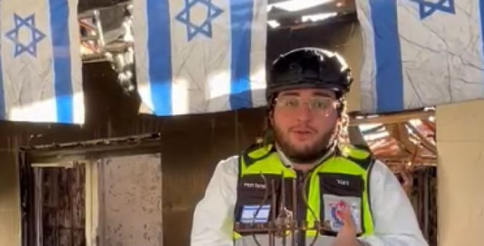 The menorah found among the ruins of Kibbutz Nir Oz.