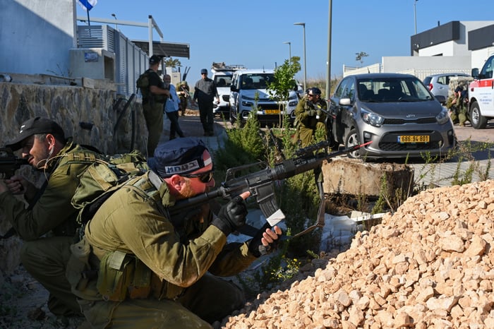 A future army reliant much more on manpower than technological tripwires. Emergency response team practicing in the north.