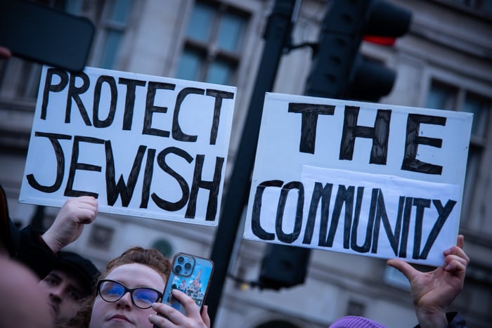 Protest against antisemitism in Britain.