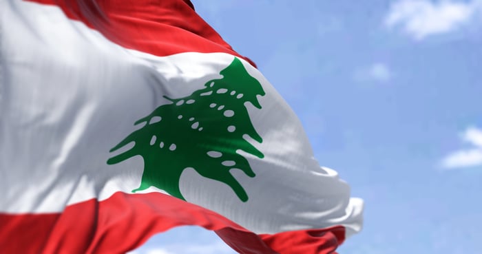 Flag of Lebanon.