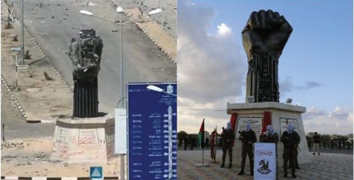 IDF destroys Hamas monument to victory over Gush Katif in Rafah