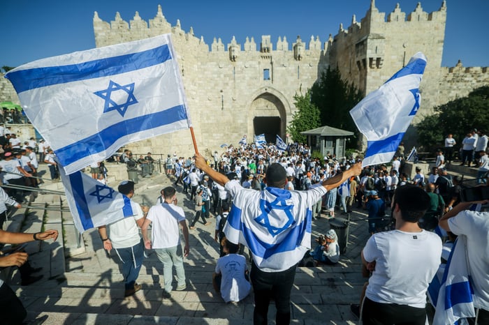 Jerusalem Day flag parade