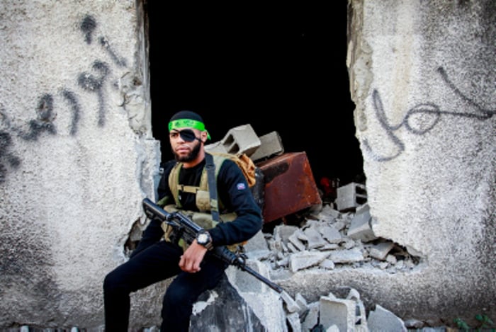 Palestinian gunmen in the West Bank city of Tulkarem, May 7, 2024. 