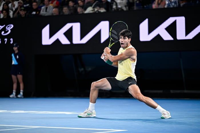 Carlos Alcaraz during the Australian Open