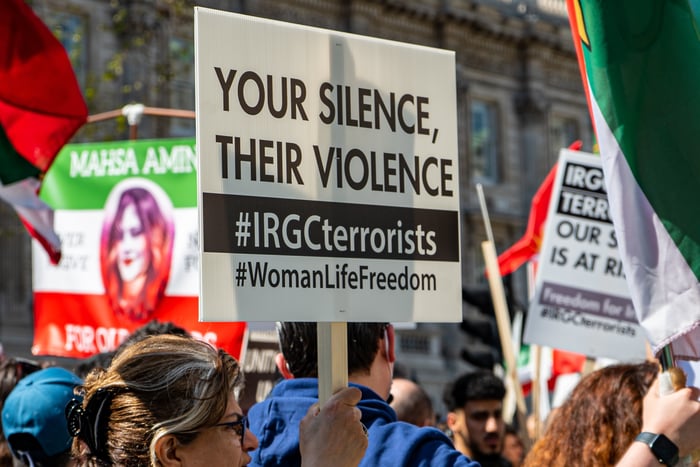 Protests against the IRGC in London