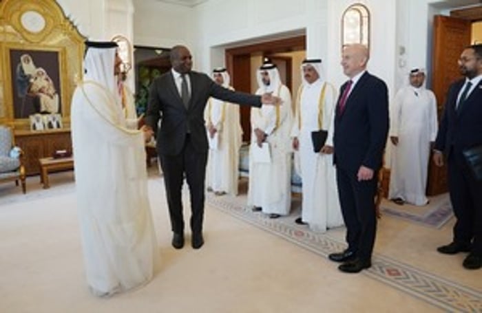 Foreign Secretary David Lammy with Qatari leaders.