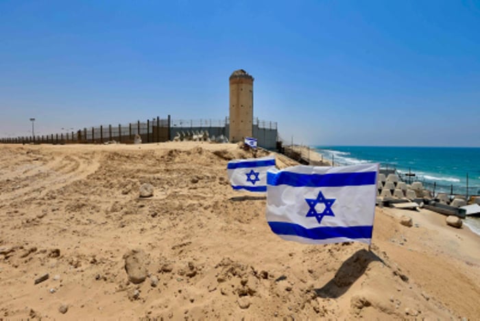 View of the Philadelphi Corridor between the southern Gaza Strip and Egypt, on July 15, 2024. 