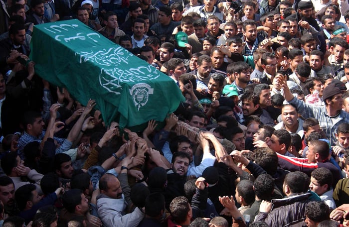 Funeral for Hamas founder Ahmed Yassin.