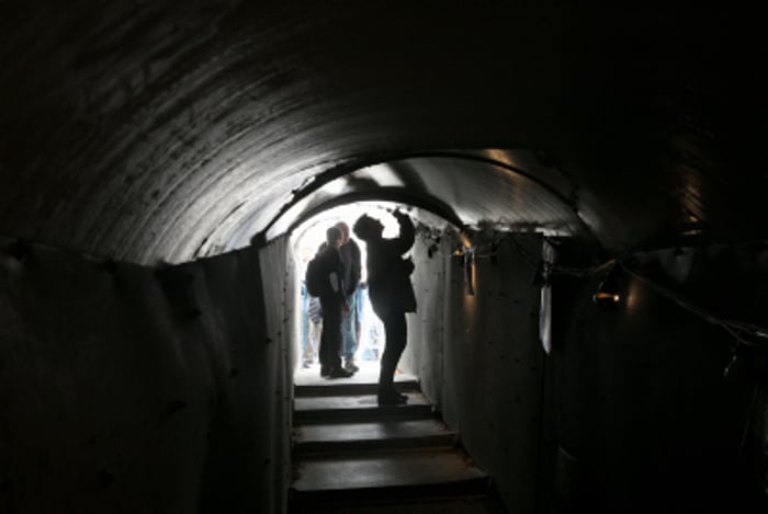 Tunnel installation at Hostages Square in Tel Aviv 