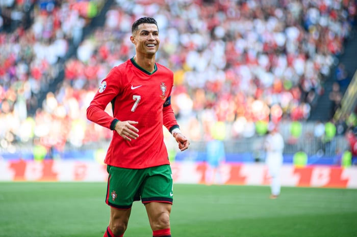 Ronaldo at the EURO 2024 soccer match: Turkey vs Portugal 