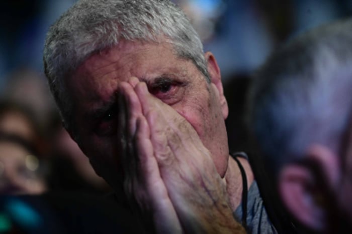 A rally calling for the release of Israeli hostages outside the Defense Ministry Headquarters in Tel Aviv, September 1, 2024