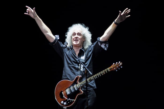 Brian May from Queen performs with Kerry Elils 