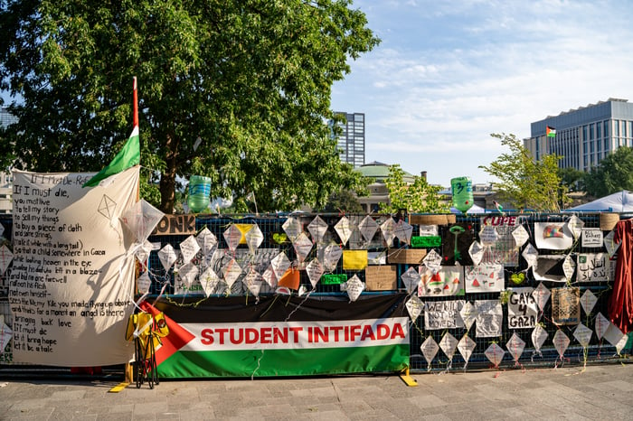 Anti-Israel protest on campus.