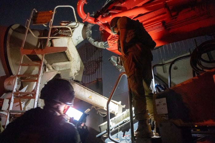 IDF soldiers inspecting a Hezbollah terror tunnel.