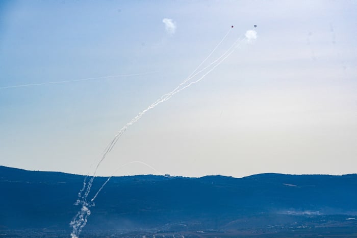 Missiles from northern Lebanon