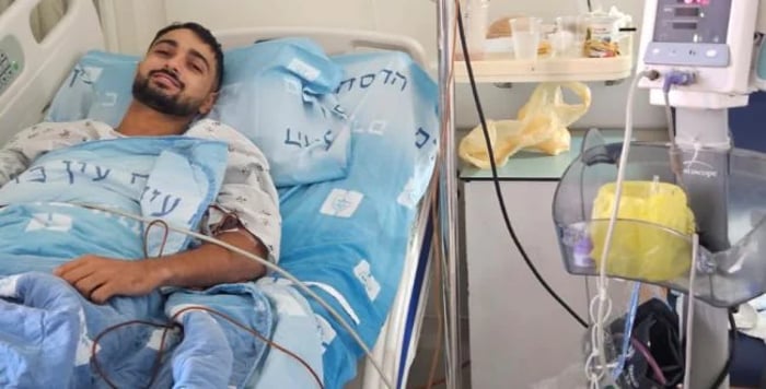 Matan Amir preparing for the procedure in Hospital