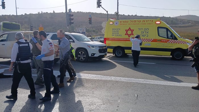 Scene of a combined ramming-stabbing attack at Shilo junction, 6 November 2024