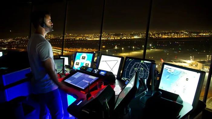 Aircraft control tower in Ben Gurion Airport