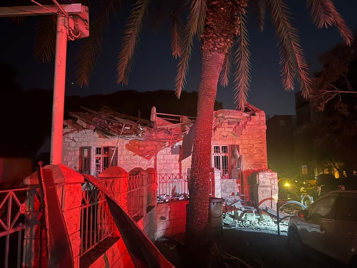 Scene of rocket attack in Haifa