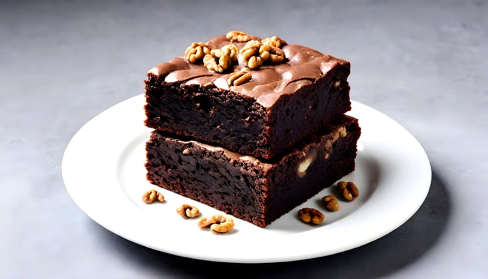 Chocolate brownies with walnuts 