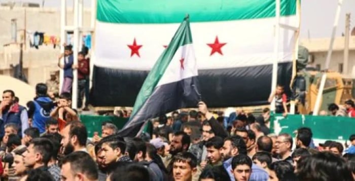 Syrians celebrating Assad's fall