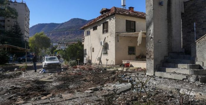 Damaged home in Kiryat Shmona