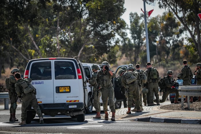 Security forces in Sderot