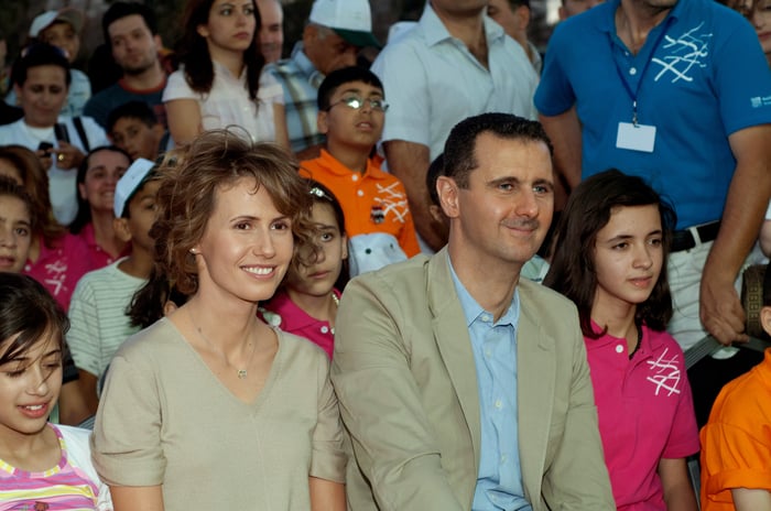 Bashar and Asma Assad in simpler times.