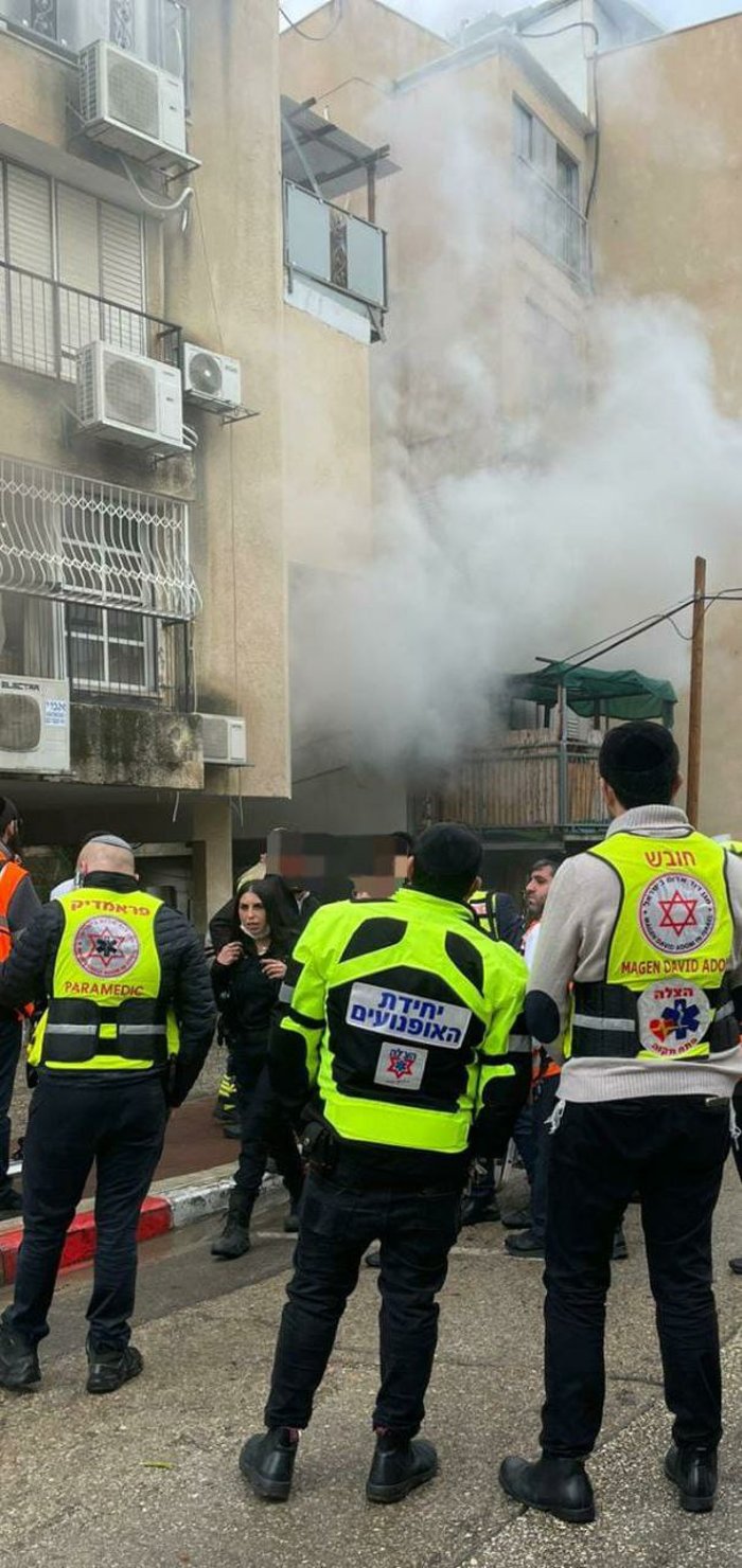 Rescue workers at the fire.