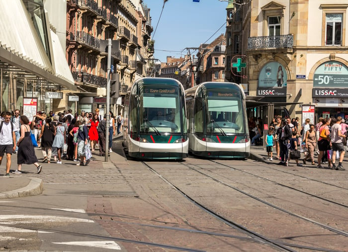 Trams in Starsbourg, France