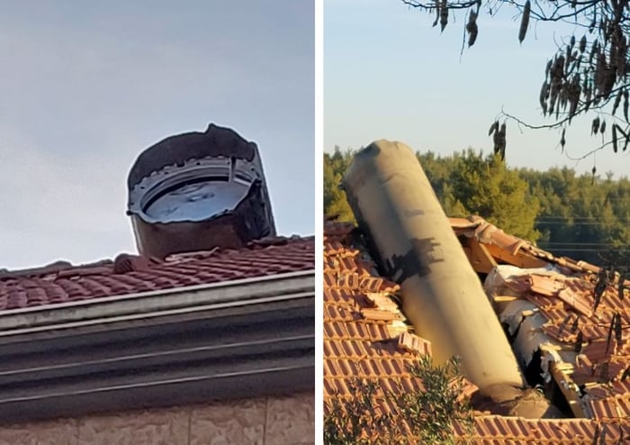 Interception fragments hit houses in central Israel