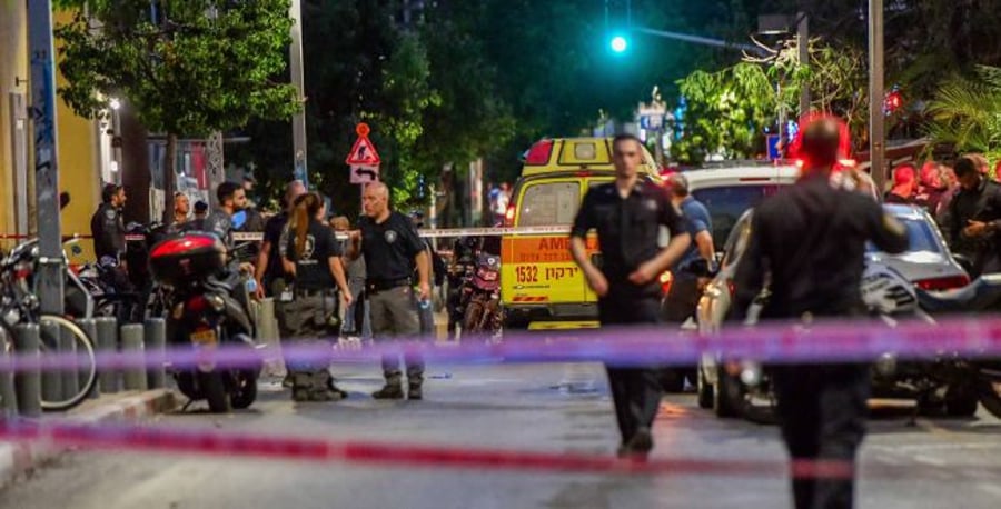 The scene of the attack in Tel Aviv