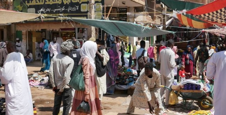 Market in Khartoum. Illustration